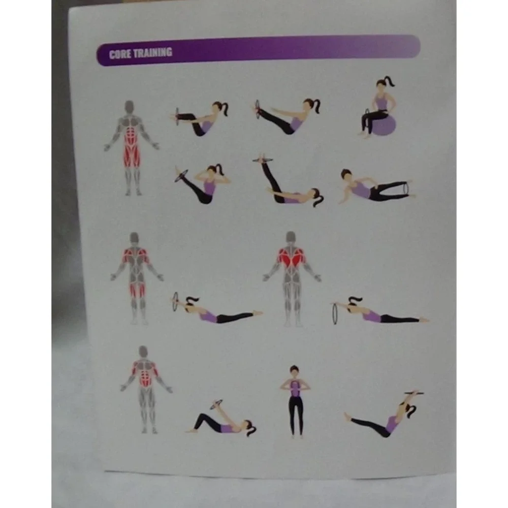 Pilates Ring  Dual Grip  Sport Yoga Fitness Exercise Black and Purple #030